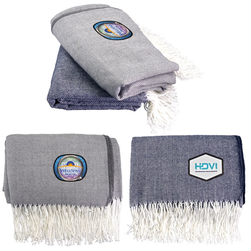 Fringed Emblem Throw Blanket 1 Fringed Emblem Throw Blanket 1