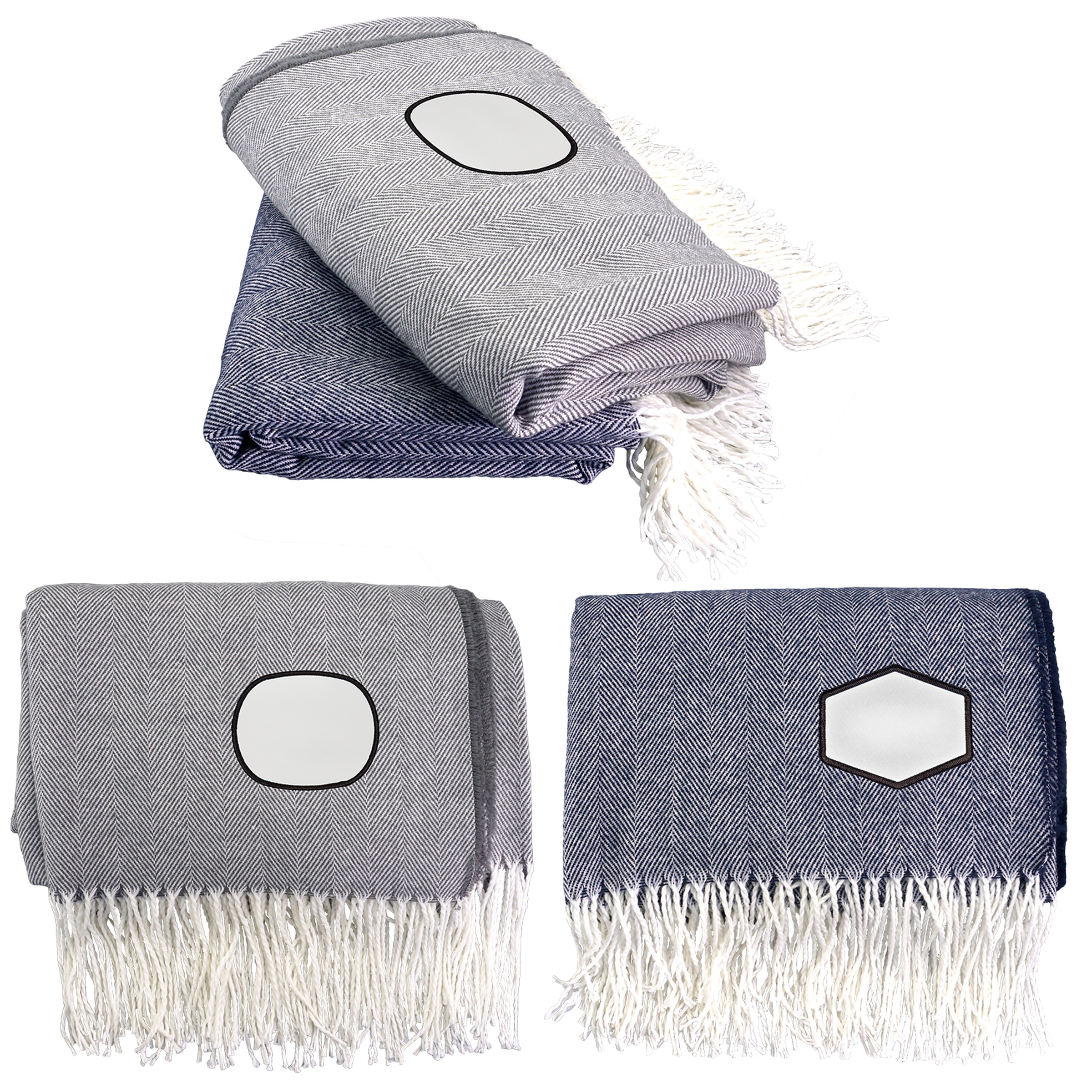 Fringed Emblem Throw Blanket 1