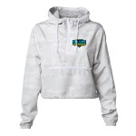 Independent Trading Co.® Women's Lightweight Crop Windbreaker - White/Camo Independent Trading Co.® Women's Lightweight Crop Windbreaker - White/Camo