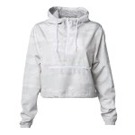 Independent Trading Co.® Women's Lightweight Crop Windbreaker - White/Camo - Independent Trading Co.® Women's Lightweight Crop Windbreaker - White/Camo -