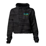 Independent Trading Co.® Women's Lightweight Crop Windbreaker - Black/Camo Independent Trading Co.® Women's Lightweight Crop Windbreaker - Black/Camo