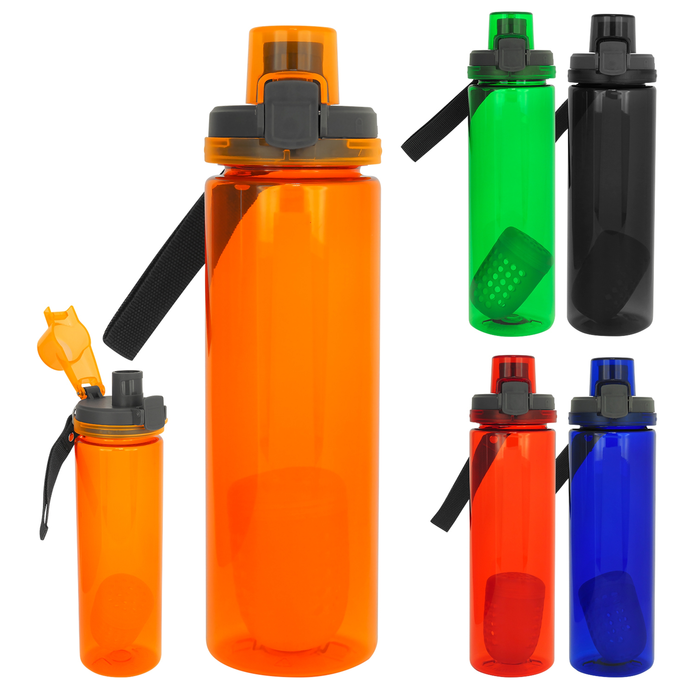 Locking Lid 24 oz. Colorful Bottle with Floating Infuser 1