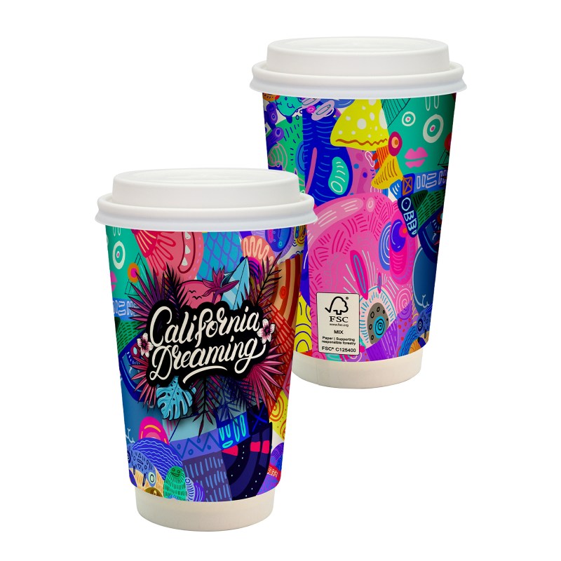 16 Oz. Full Color Paper Cup with Lid 1 16 Oz. Full Color Paper Cup with Lid 1