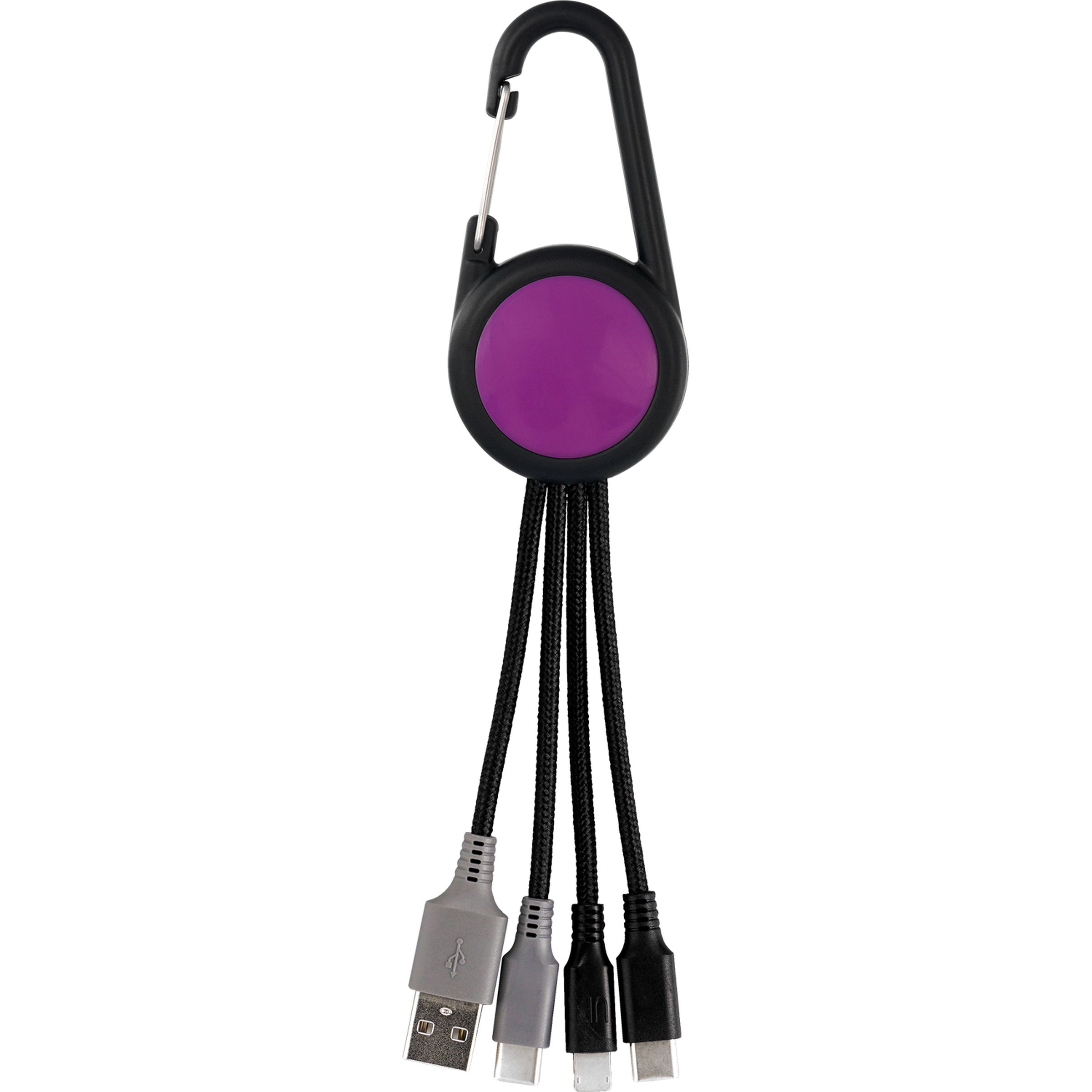 Colorful 3-in-1 Carabiner Duo Charging Cable 1