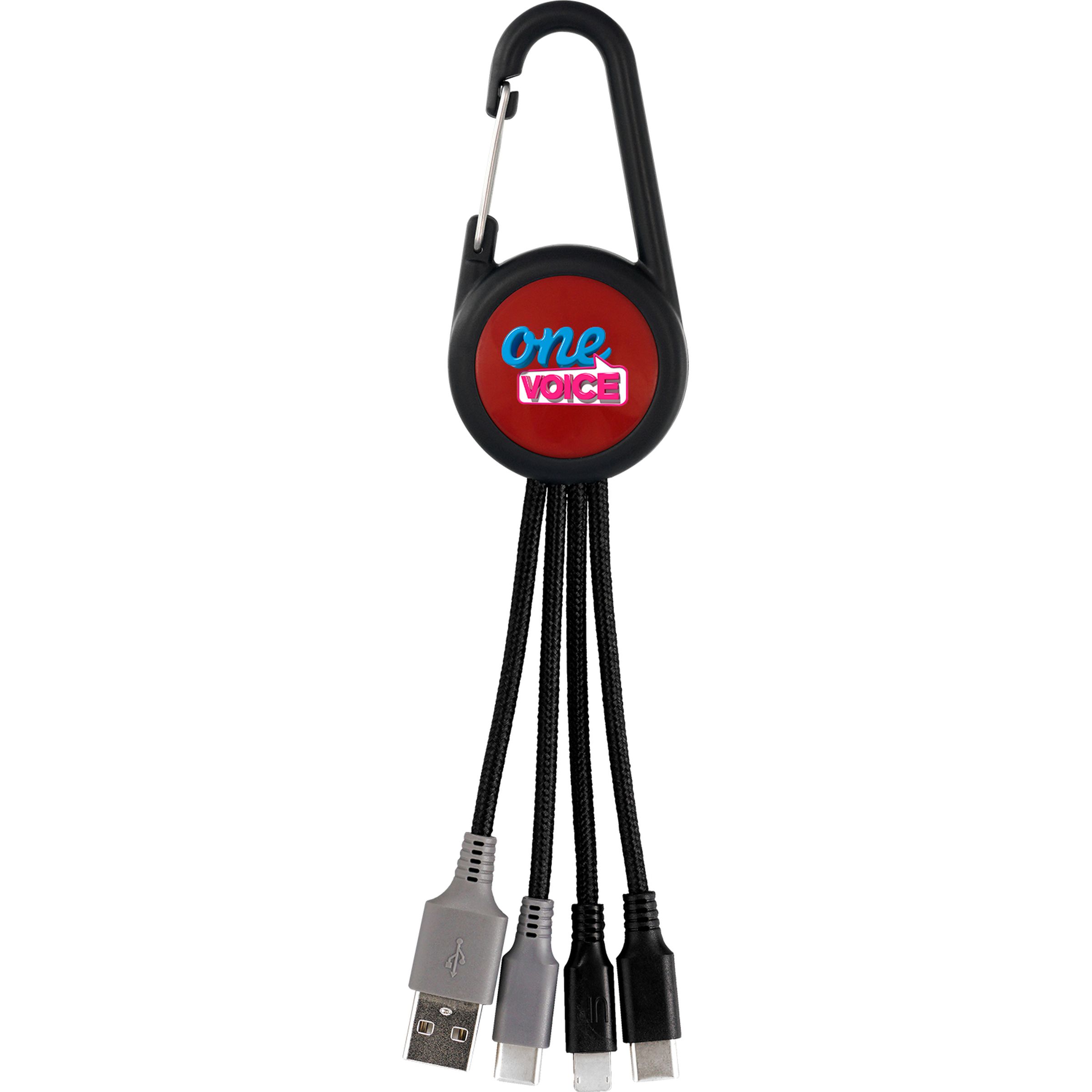 Colorful 3-in-1 Carabiner Duo Charging Cable 1
