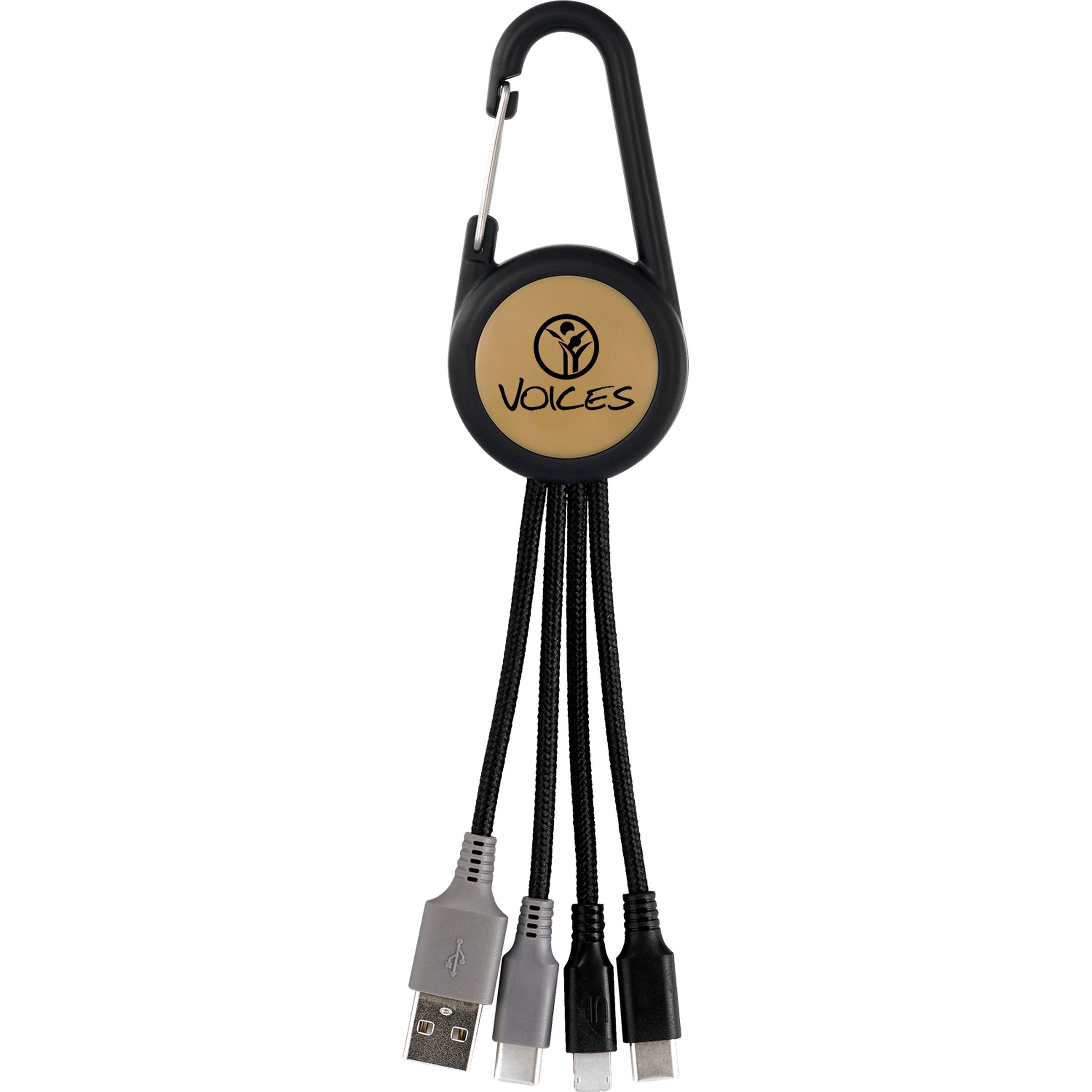 Colorful 3-in-1 Carabiner Duo Charging Cable 1