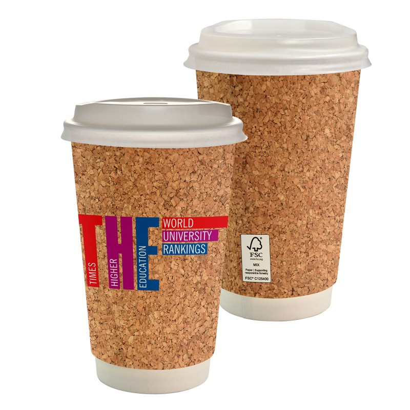 16 oz. Full Color Cork Pattern Paper Cup With Lid 1 16 oz. Full Color Cork Pattern Paper Cup With Lid 1