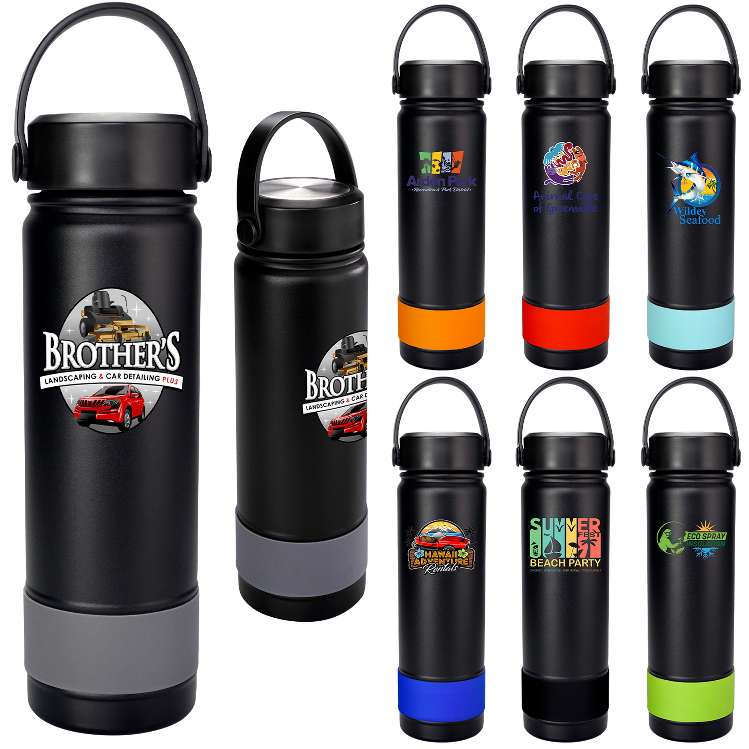 Metal Top 24 oz. Colorful Banded Bottle 1
