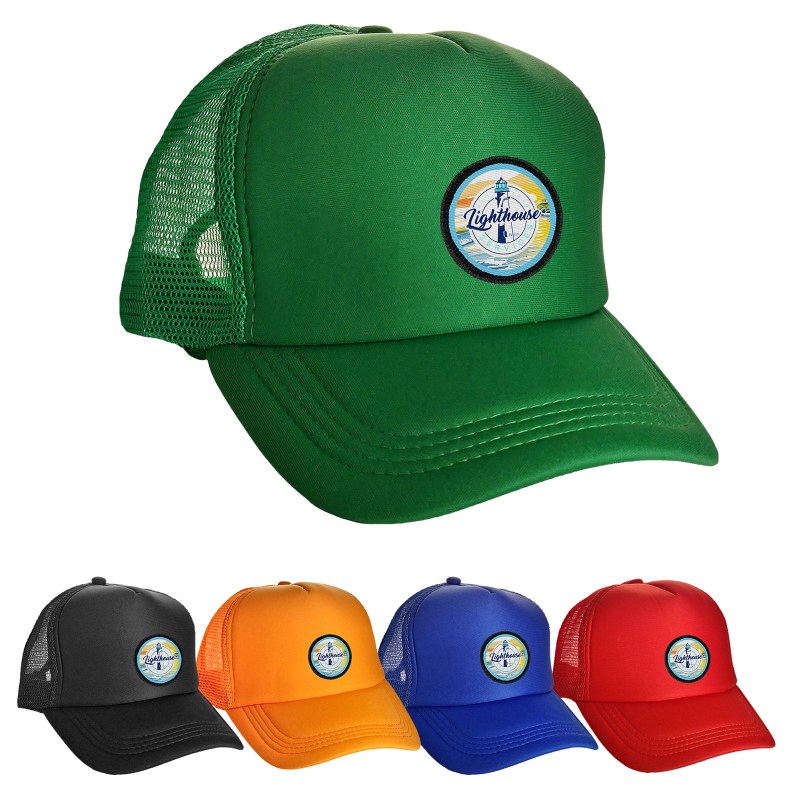 Colorful Foam Embroidered Emblem Trucker Hat 1 Colorful Foam Embroidered Emblem Trucker Hat 1