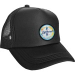 Colorful Foam Embroidered Emblem Trucker Hat - black Colorful Foam Embroidered Emblem Trucker Hat - black
