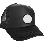 Colorful Foam Embroidered Emblem Trucker Hat - black Colorful Foam Embroidered Emblem Trucker Hat - black