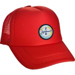Colorful Foam Embroidered Emblem Trucker Hat - red Colorful Foam Embroidered Emblem Trucker Hat - red
