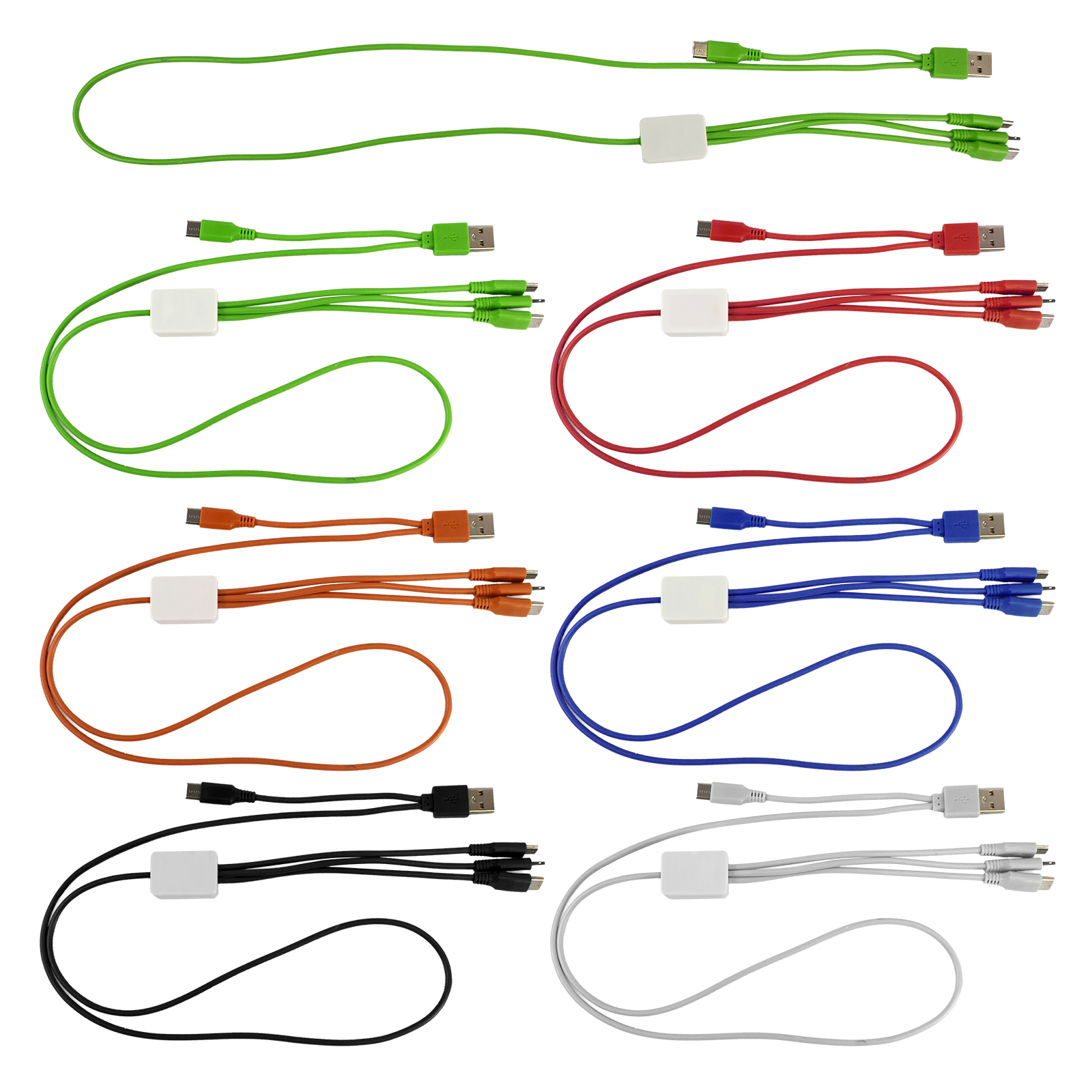 Dual Input 3' Snap Colorful Cable 1