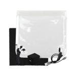 Clear Wall, Cable, Ear Bud & Cloth Set - Black Clear Wall, Cable, Ear Bud & Cloth Set - Black