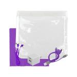 Clear Wall, Cable, Ear Bud & Cloth Set - Purple Clear Wall, Cable, Ear Bud & Cloth Set - Purple