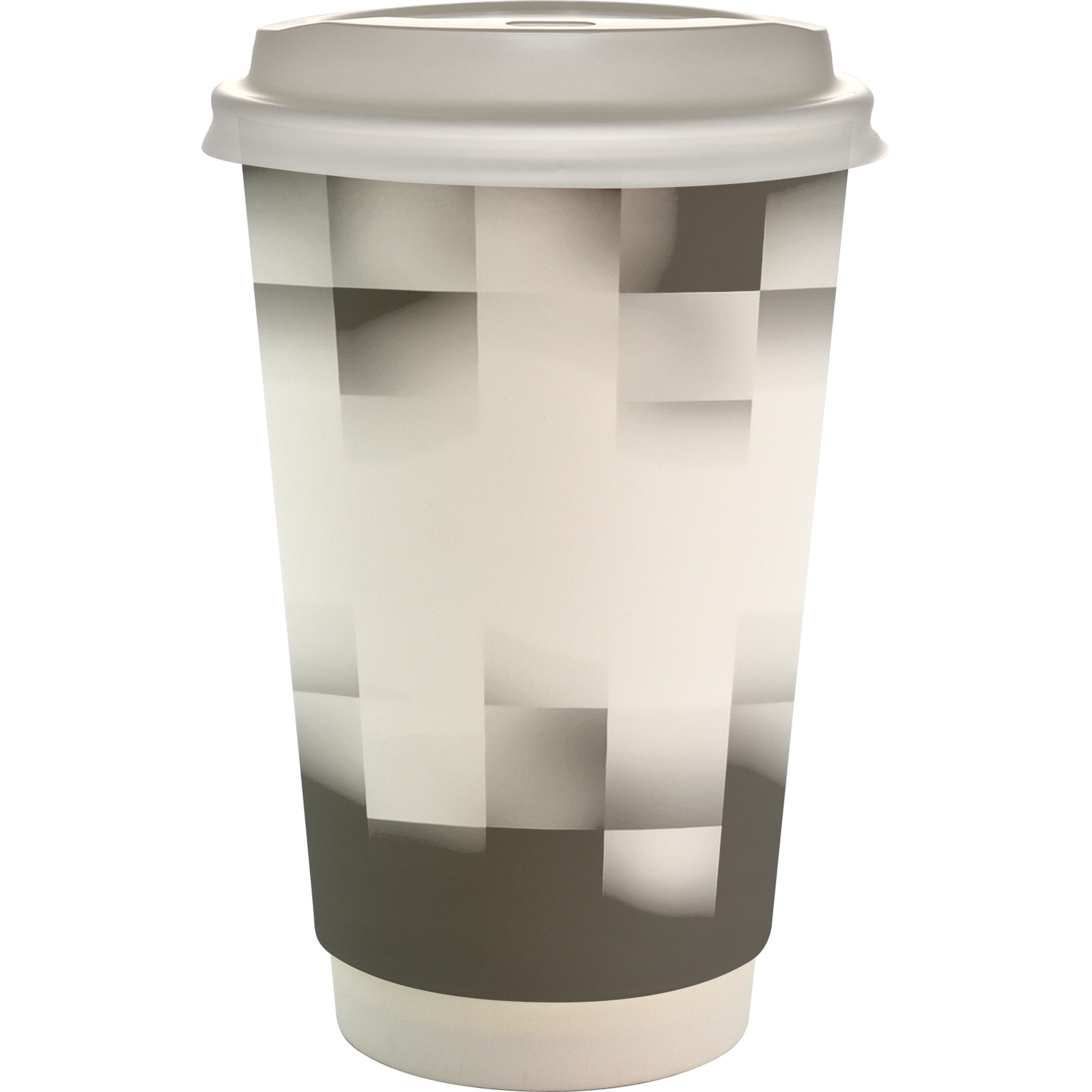 16 oz. Full Color Shaded Checkers Paper Cup With Lid 1