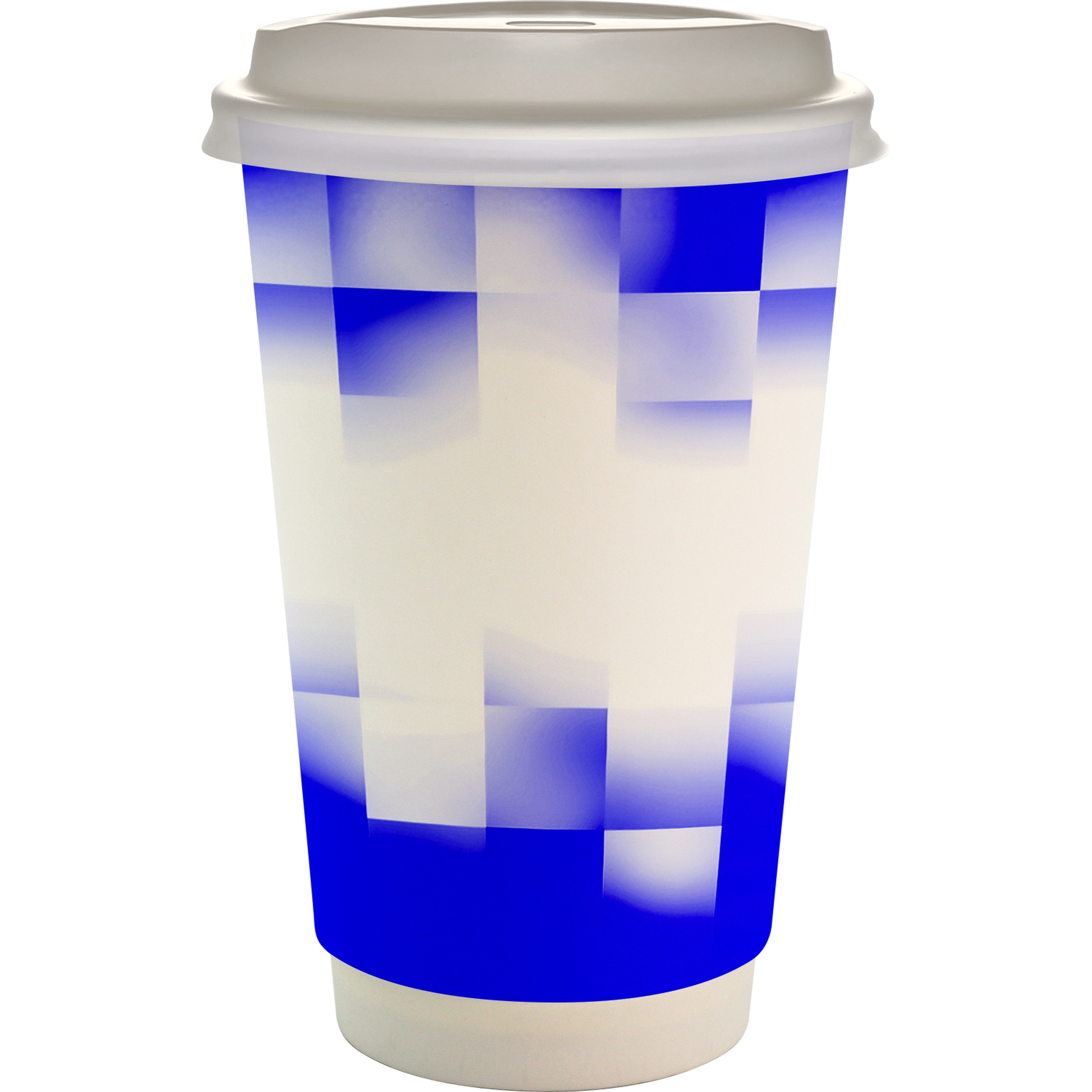 16 oz. Full Color Shaded Checkers Paper Cup With Lid 1