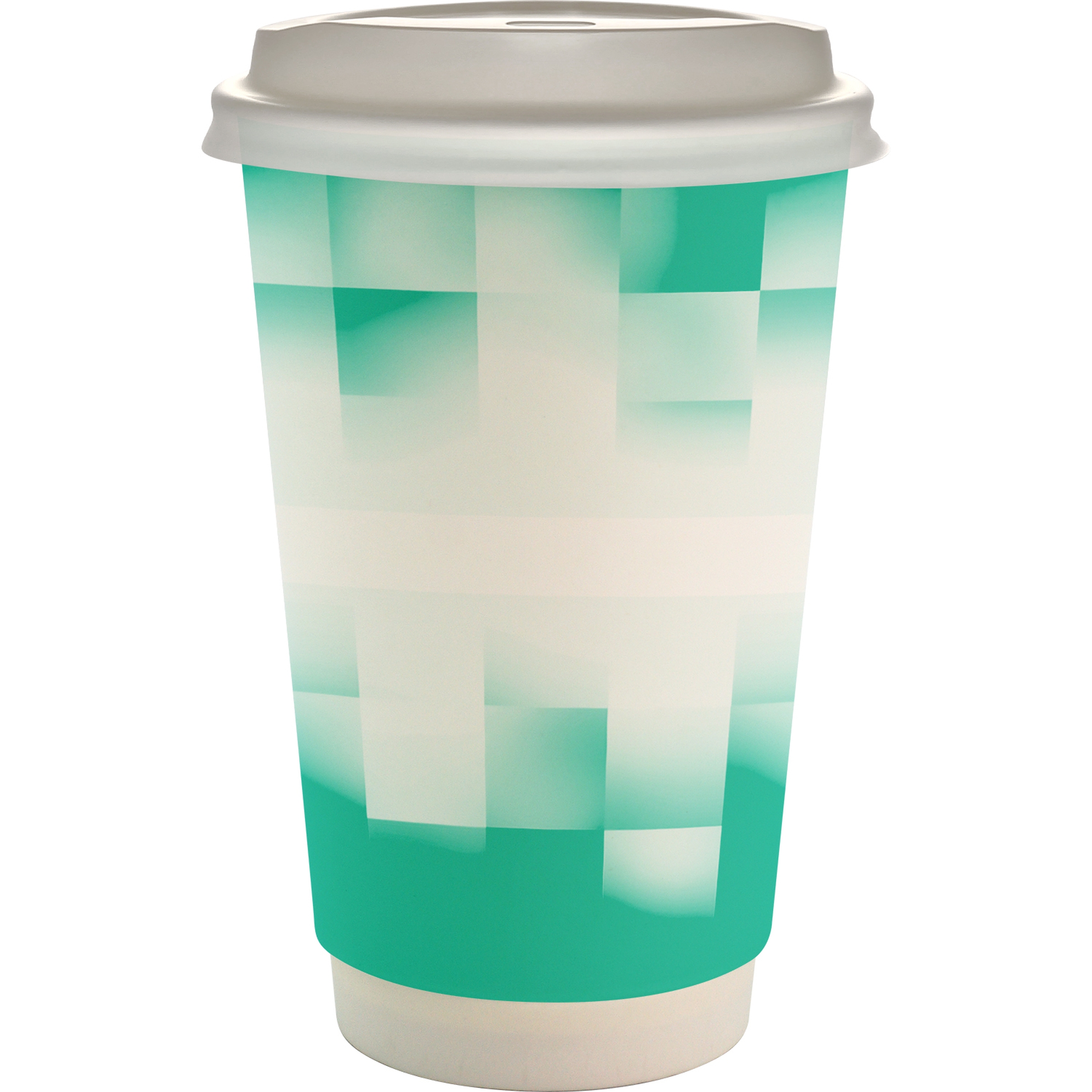 16 oz. Full Color Shaded Checkers Paper Cup With Lid 1