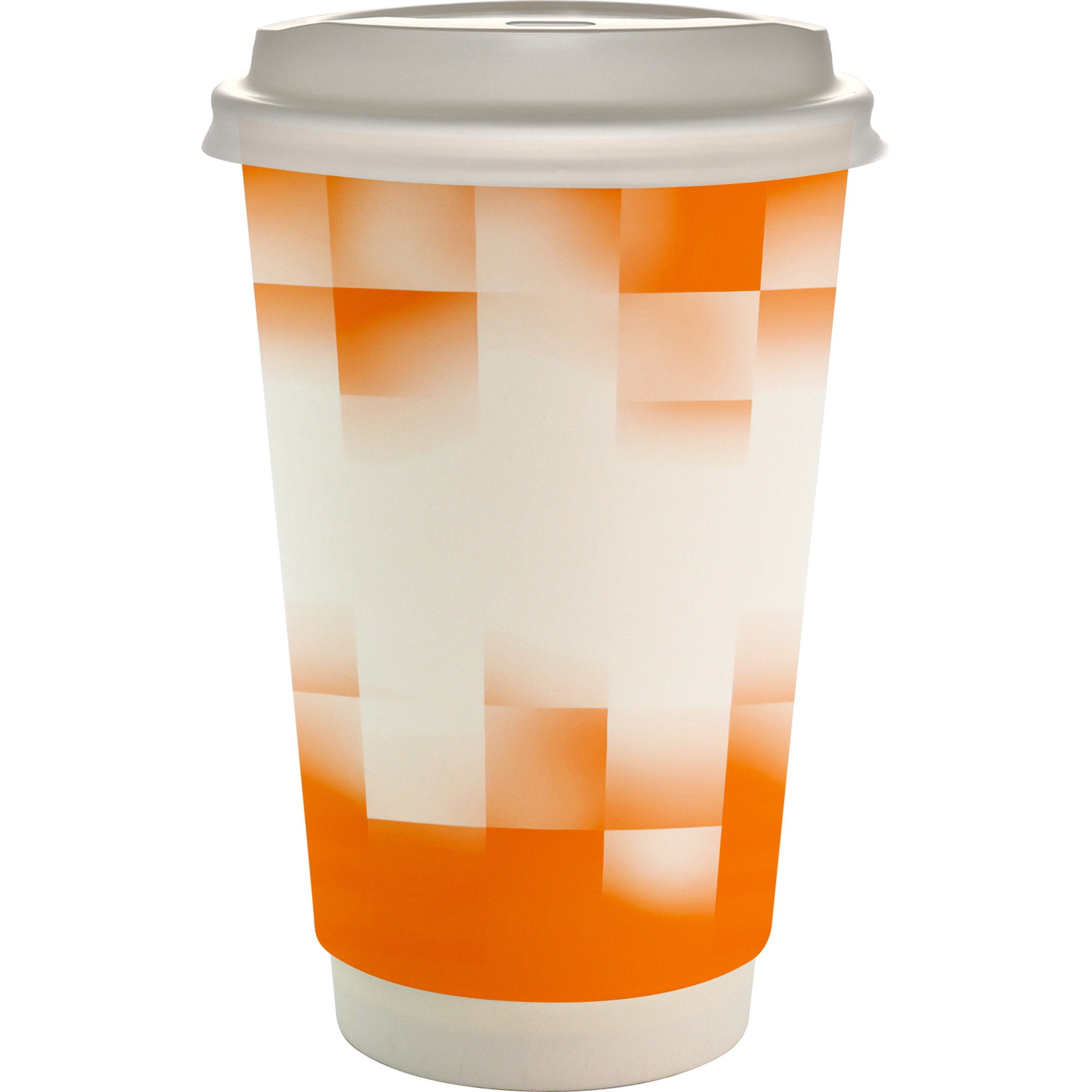 16 oz. Full Color Shaded Checkers Paper Cup With Lid 1