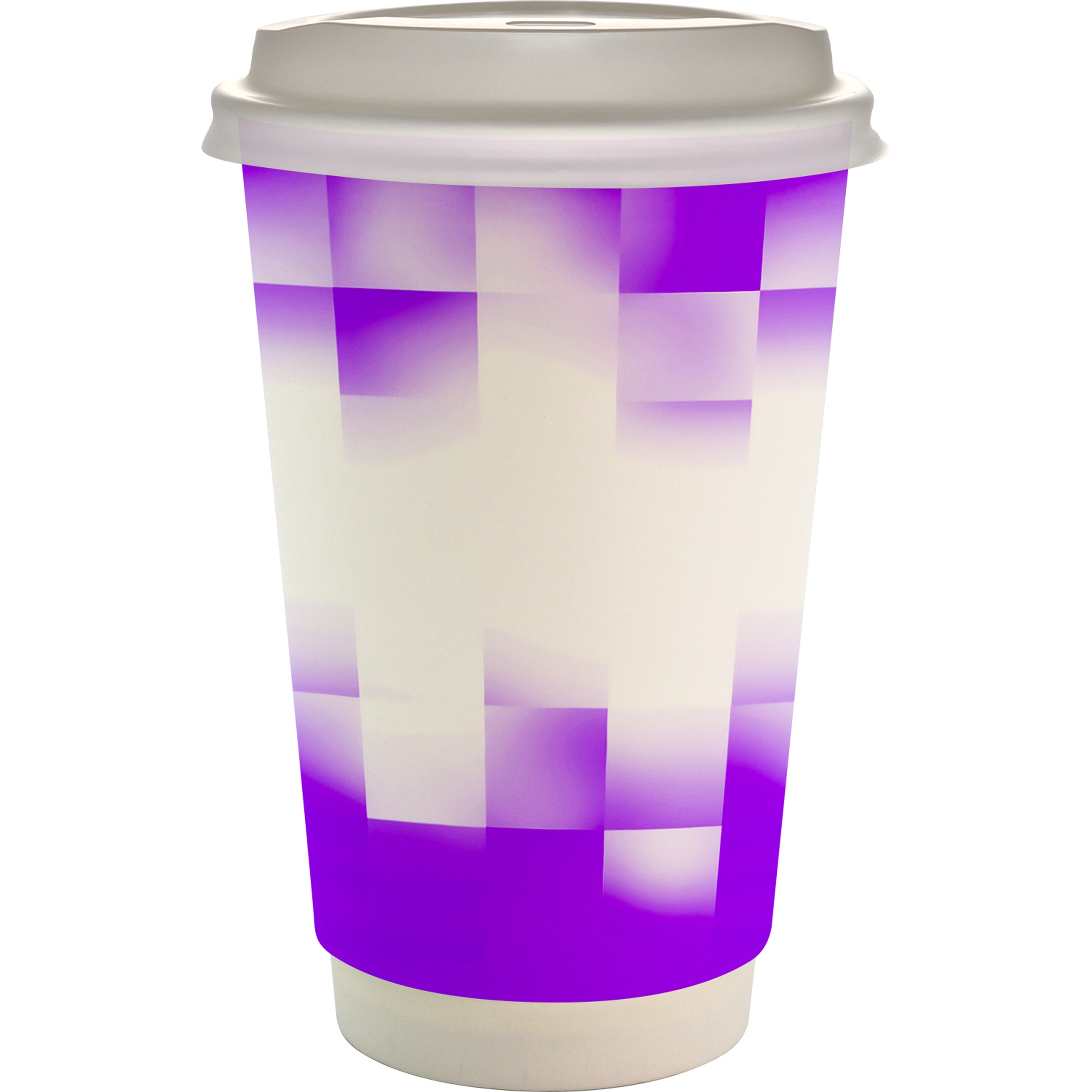 16 oz. Full Color Shaded Checkers Paper Cup With Lid 1