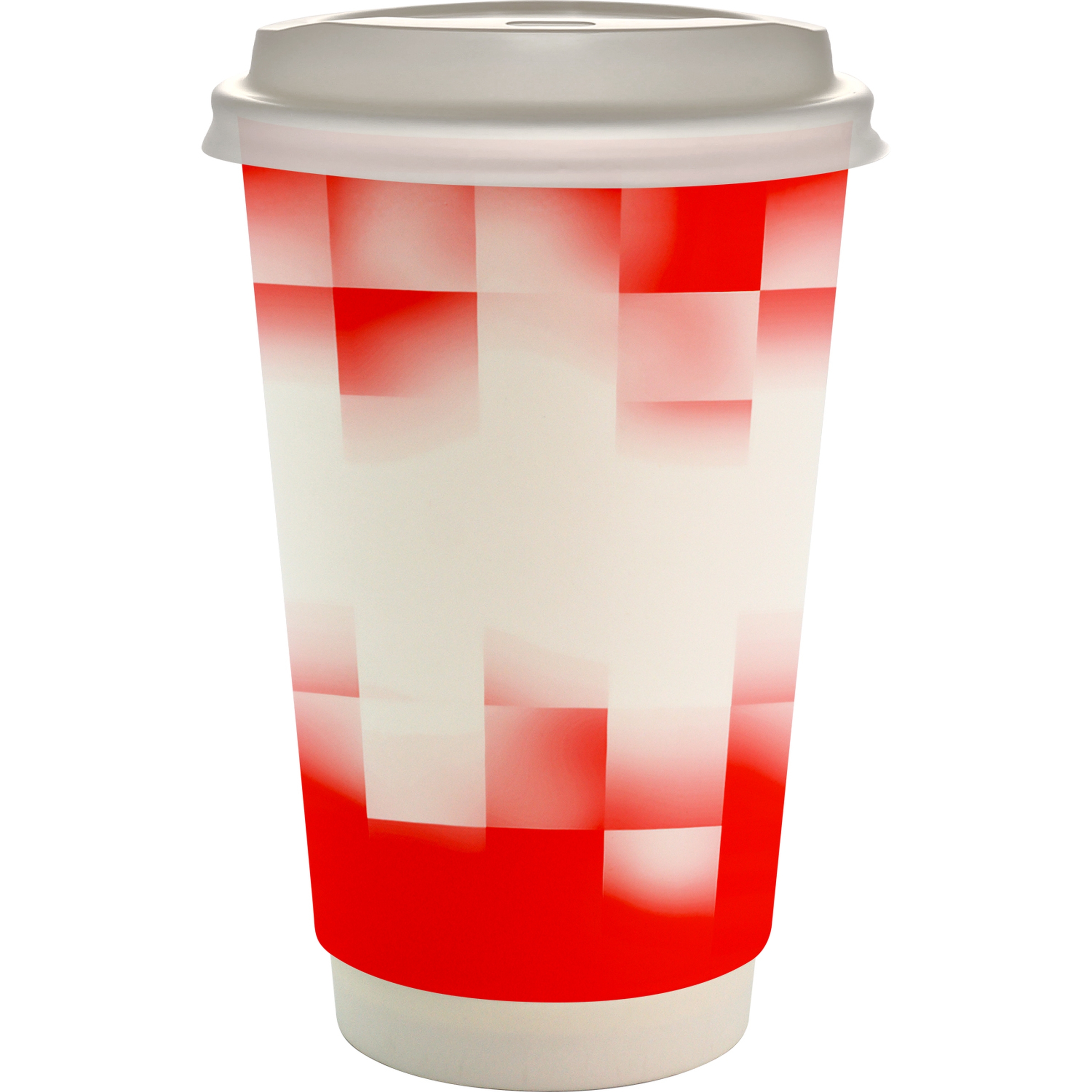 16 oz. Full Color Shaded Checkers Paper Cup With Lid 1