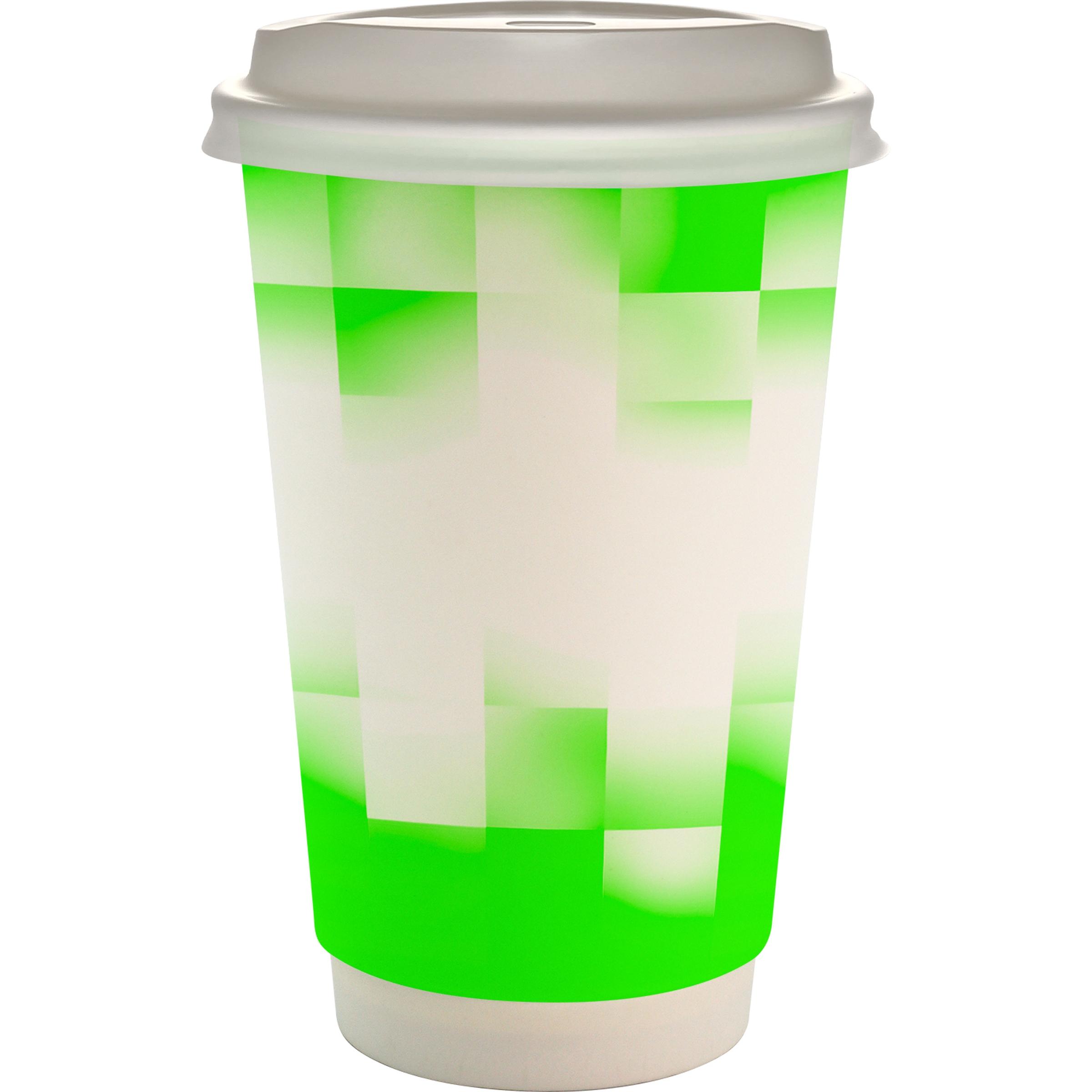 16 oz. Full Color Shaded Checkers Paper Cup With Lid 1