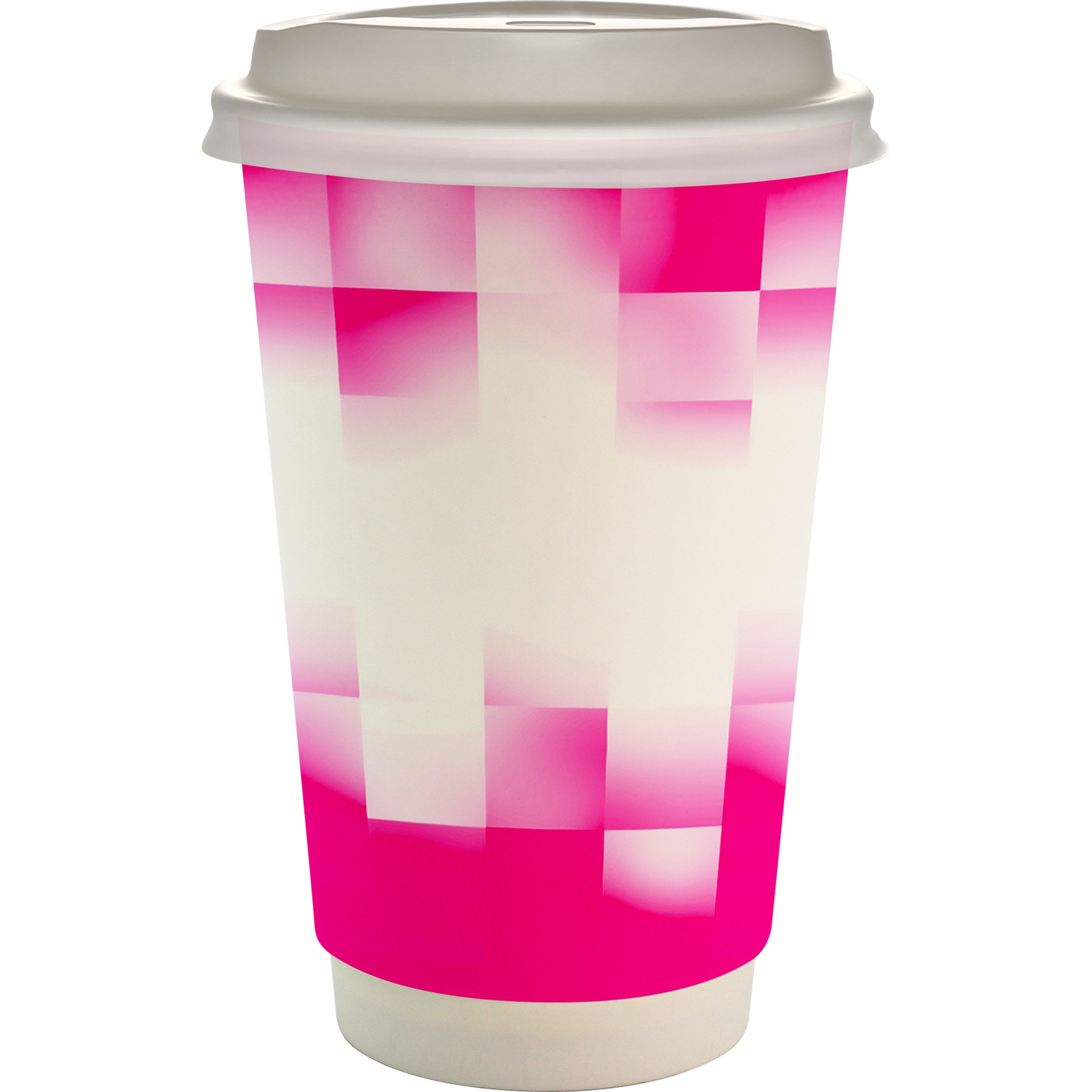 16 oz. Full Color Shaded Checkers Paper Cup With Lid 1