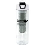 Two Tone Pop Up 24 oz. Recycled Bottle with Infuser - black Two Tone Pop Up 24 oz. Recycled Bottle with Infuser - black