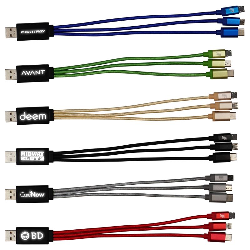Metallic Light Up Logo Cable with Type C USB 1 Metallic Light Up Logo Cable with Type C USB 1