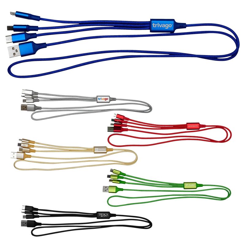 3' Metallic 3-in-1 Cable with Type C USB 1 3' Metallic 3-in-1 Cable with Type C USB 1