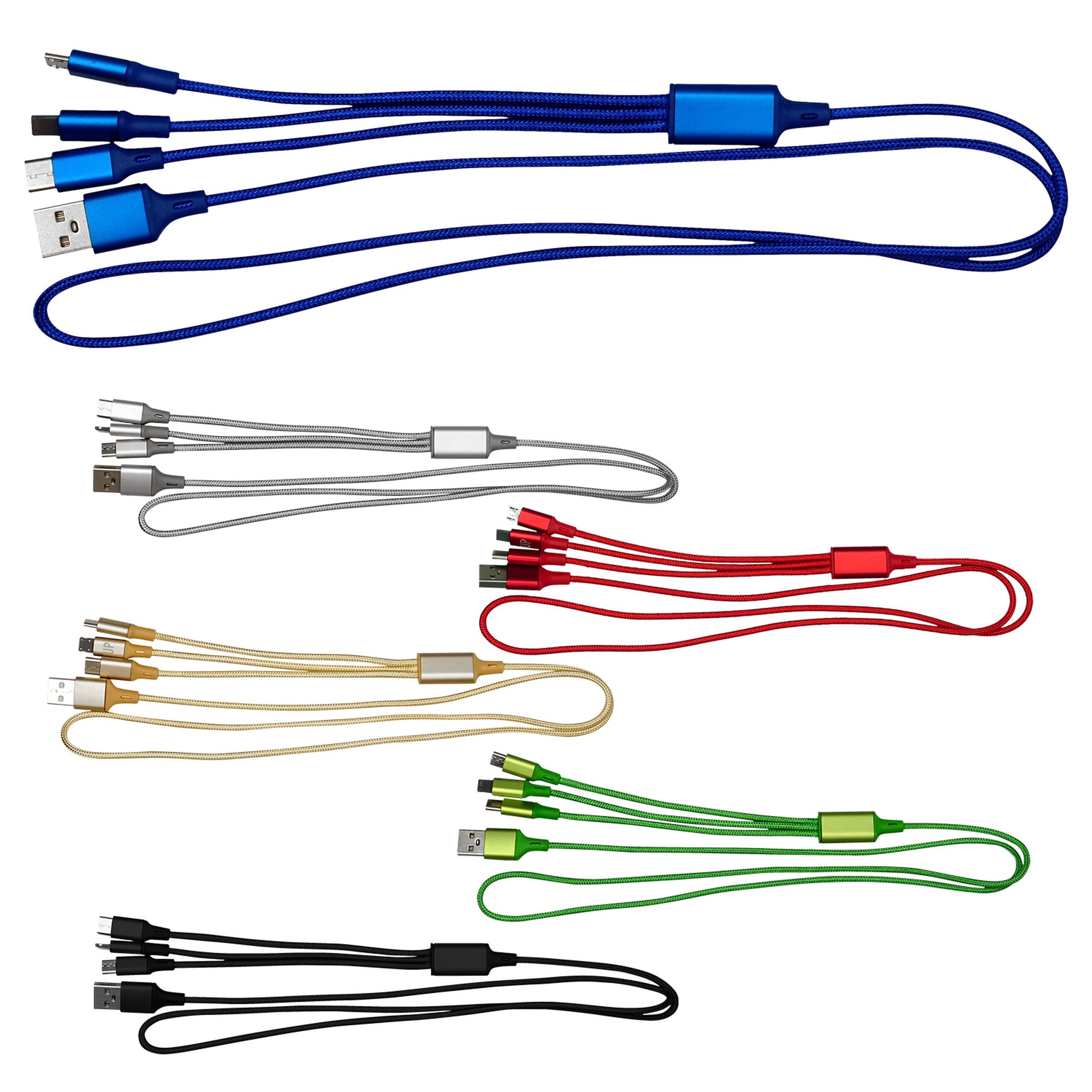 3' Metallic 3-in-1 Cable with Type C USB 1