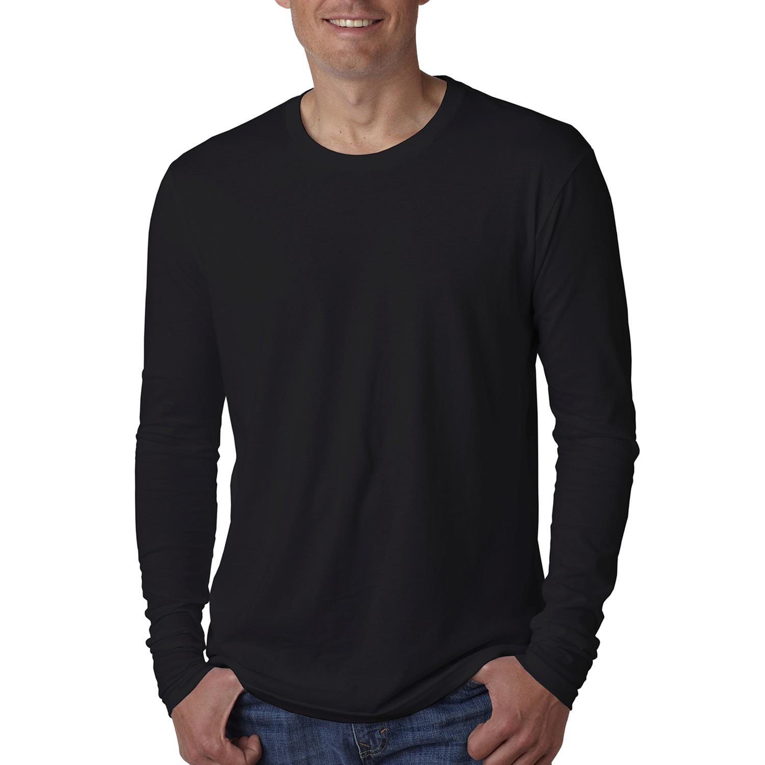 Next Level Men's Cotton Long-Sleeve Crew 1