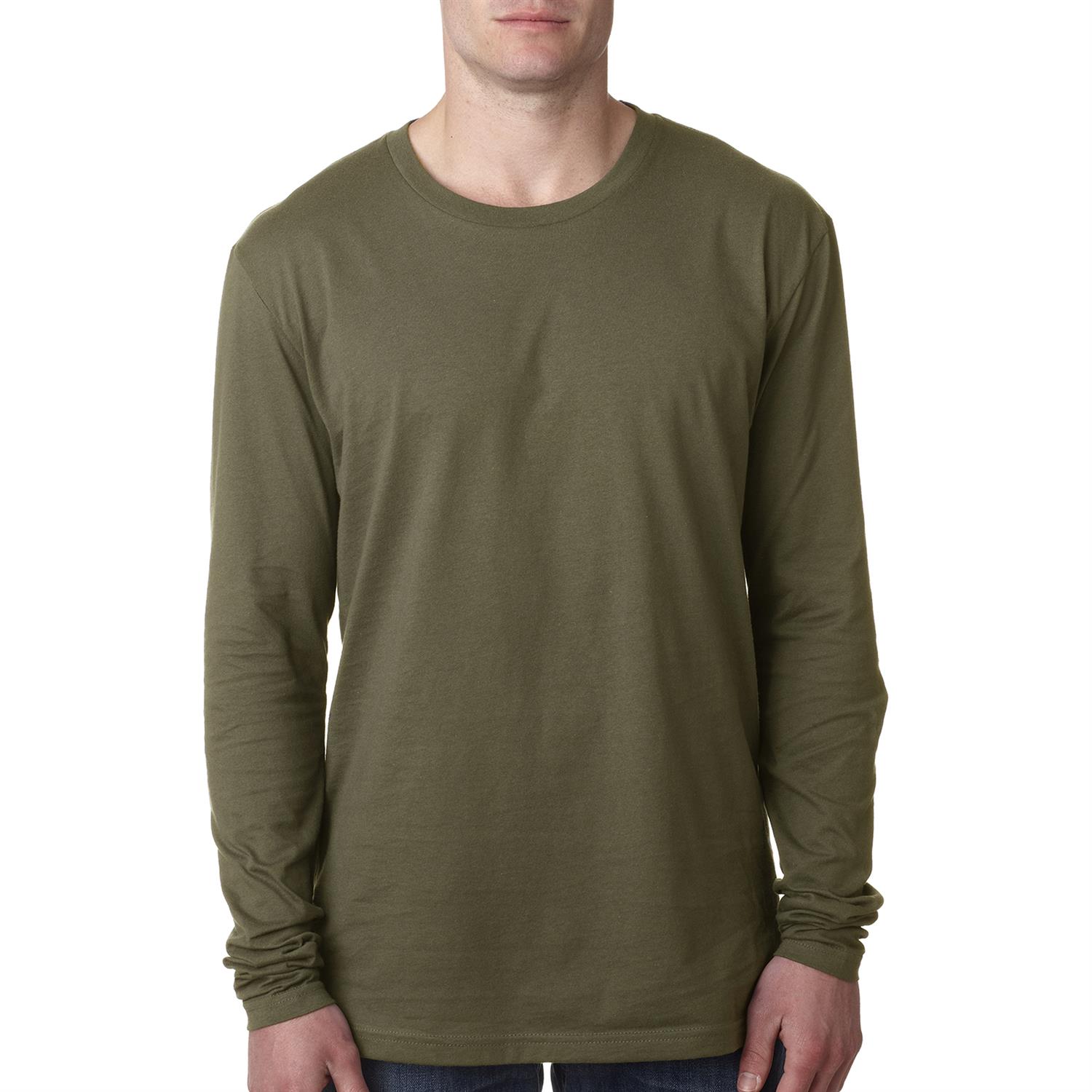 Next Level Men's Cotton Long-Sleeve Crew 1