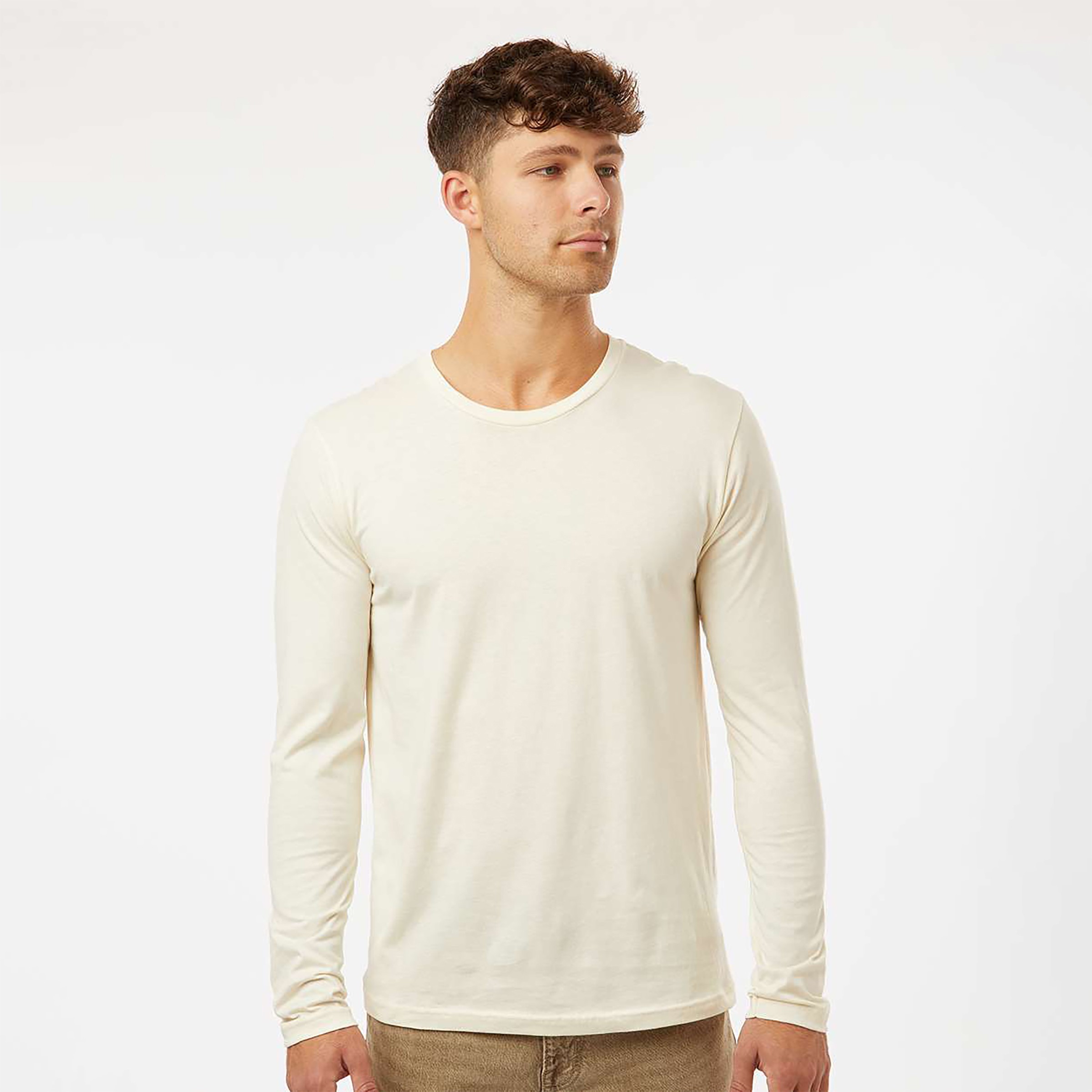 Next Level Men's Cotton Long-Sleeve Crew 1