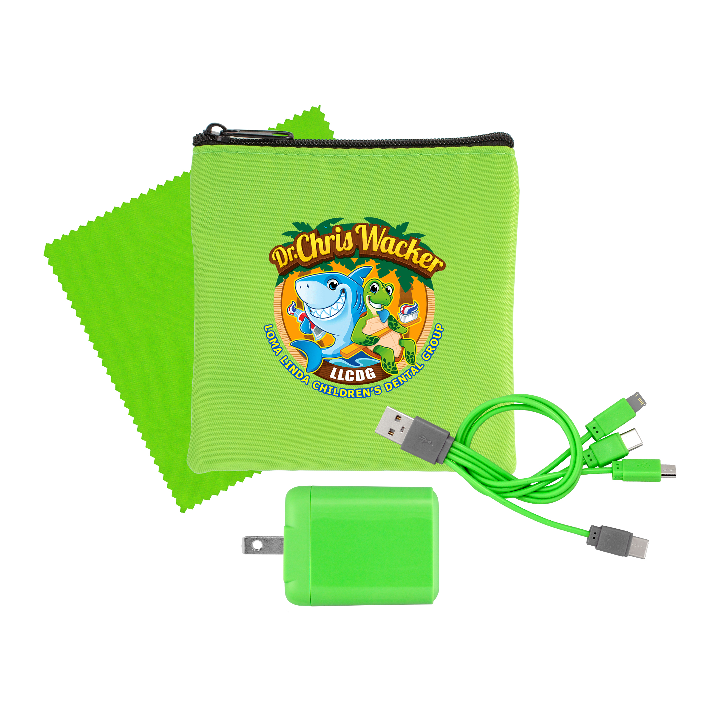 RPET Fast Charger, Cable & Cloth Kit 1