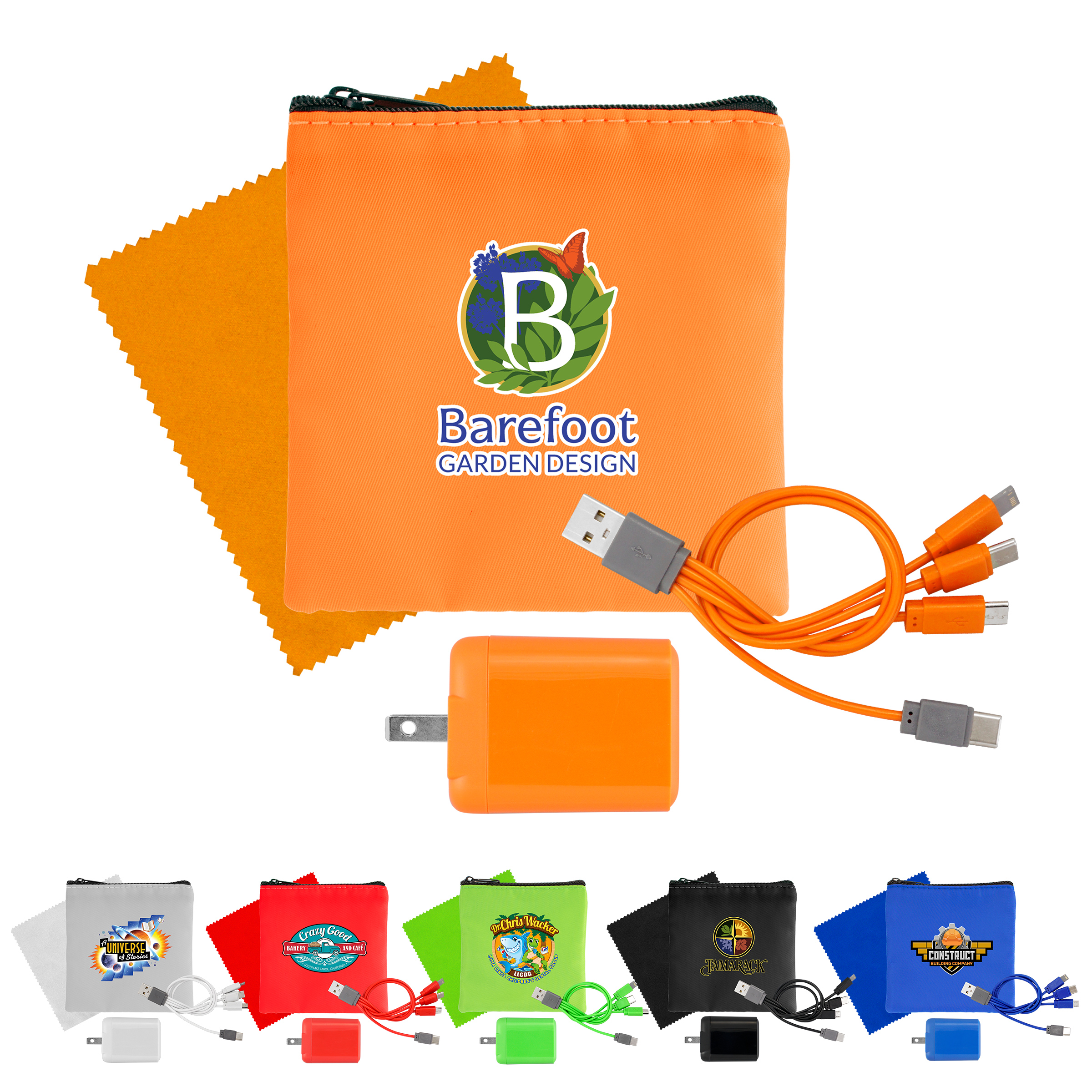 RPET Fast Charger, Cable & Cloth Kit 1