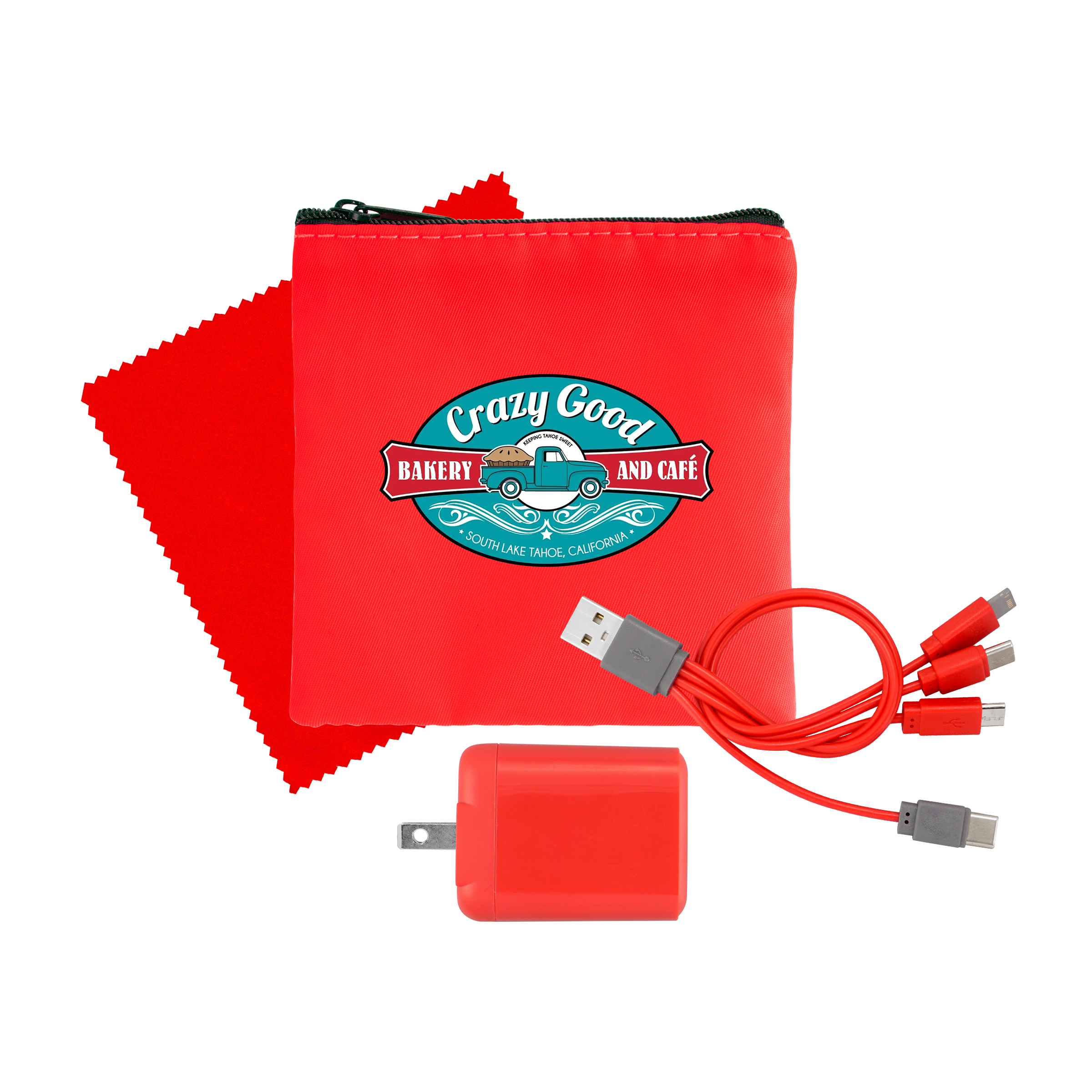 RPET Fast Charger, Cable & Cloth Kit 1