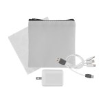 RPET Fast Charger, Cable & Cloth Kit - White RPET Fast Charger, Cable & Cloth Kit - White