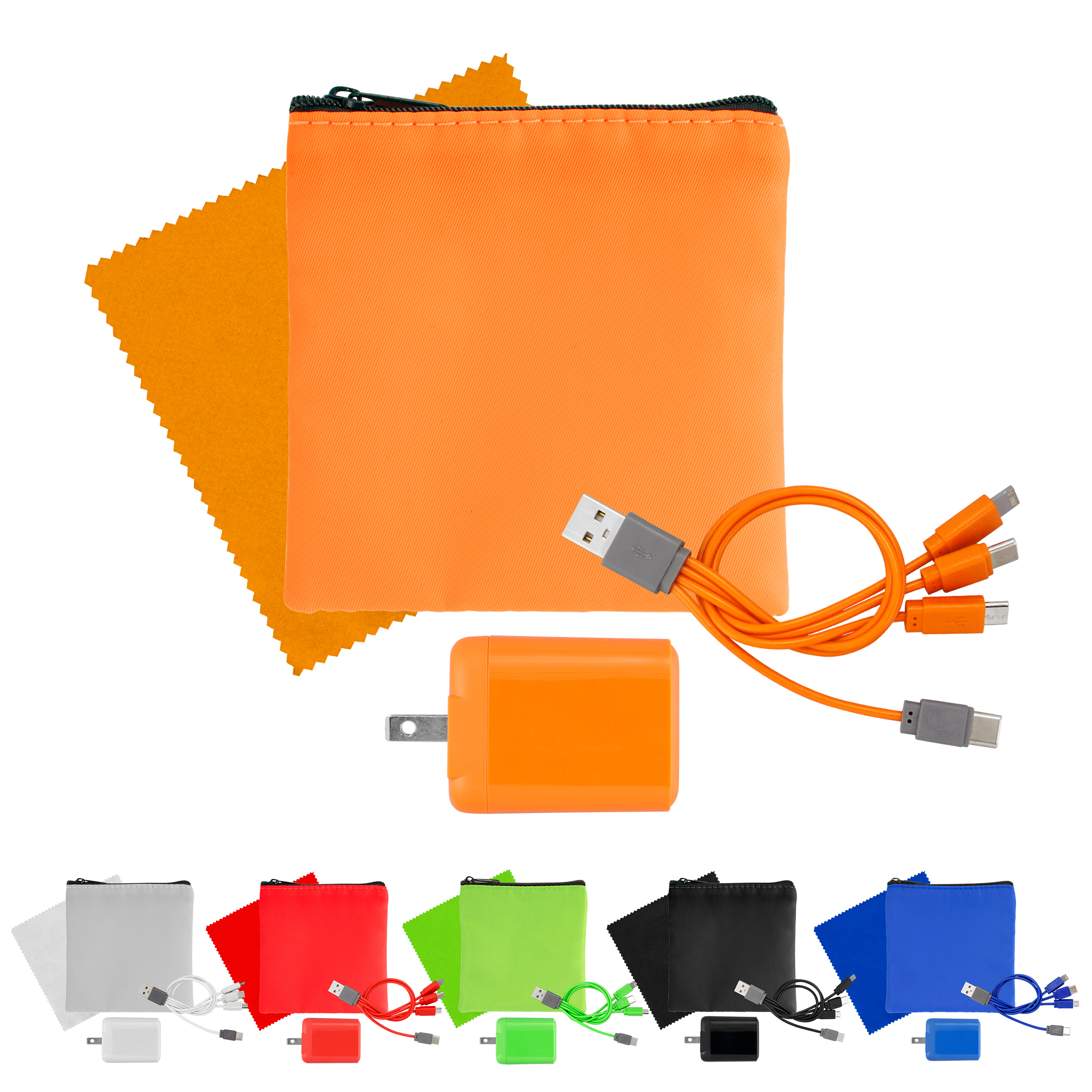 RPET Fast Charger, Cable & Cloth Kit 1