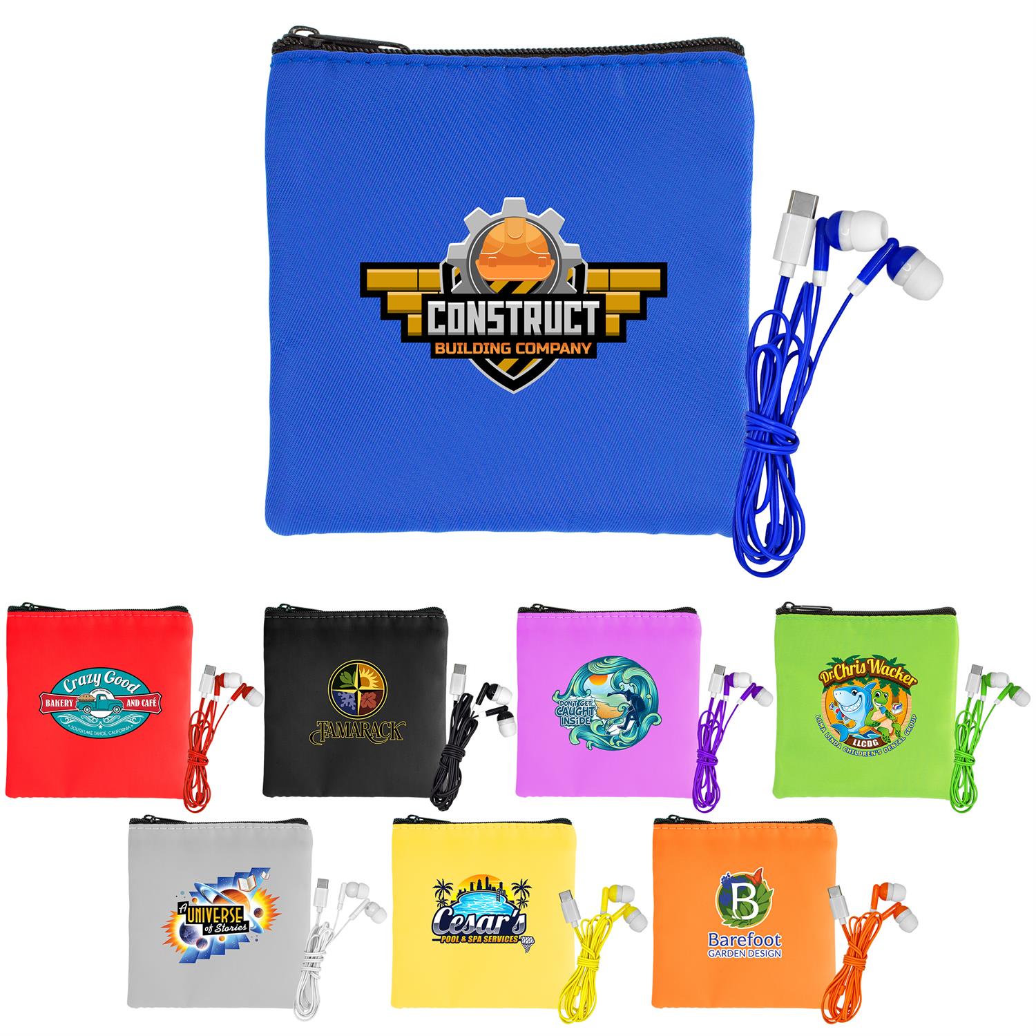 Colorful RPET Ear Bud Pouch 1