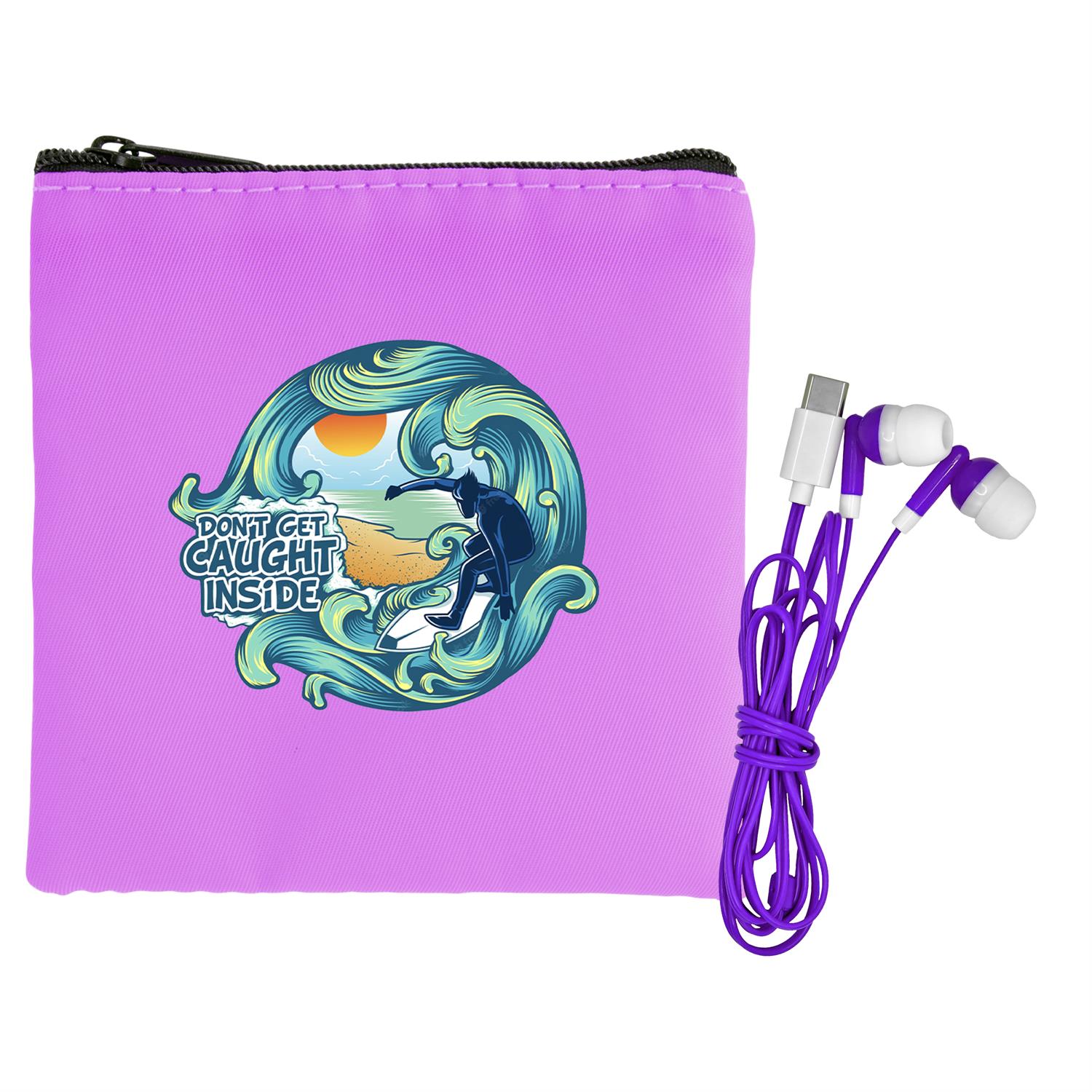 Colorful RPET Ear Bud Pouch 1