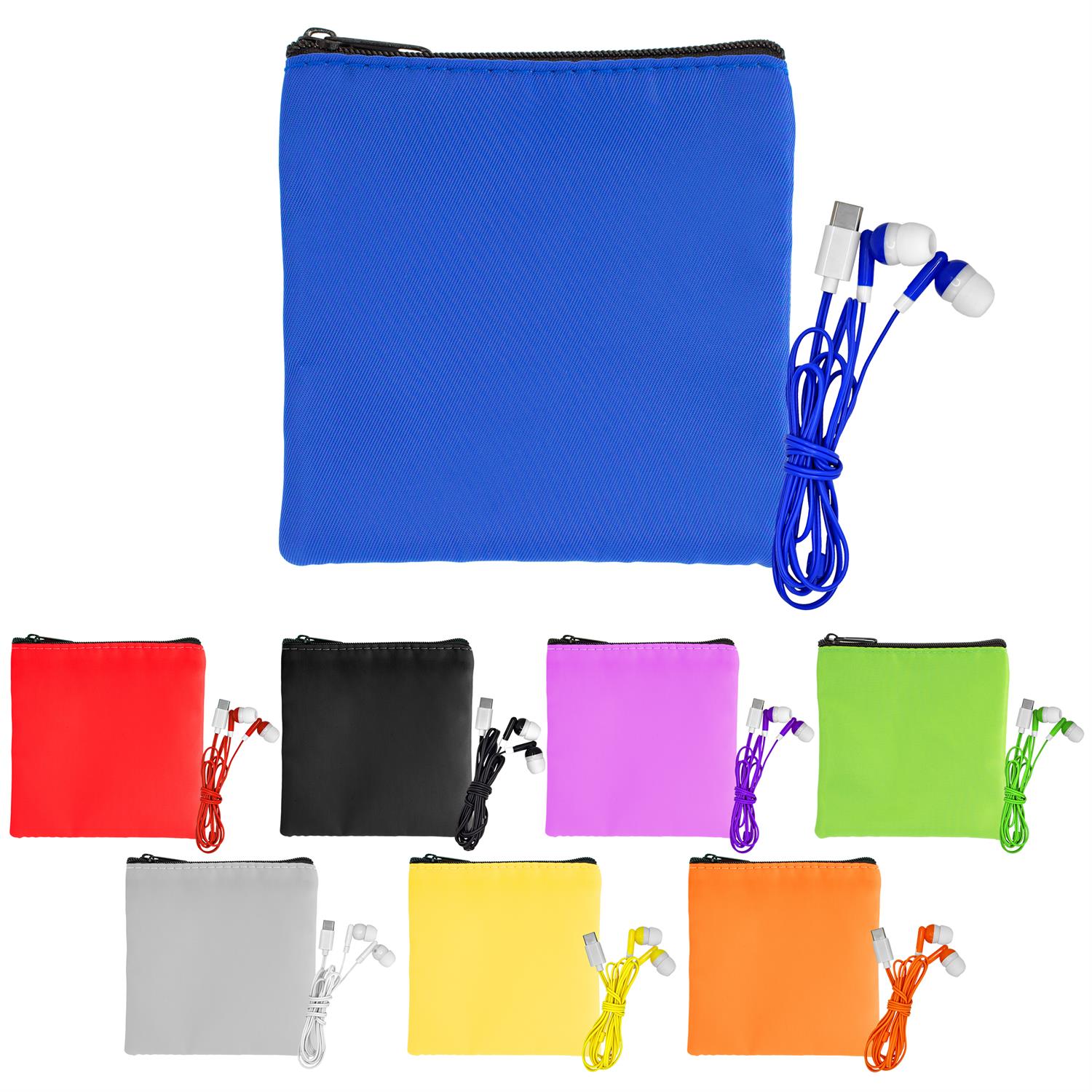Colorful RPET Ear Bud Pouch 1