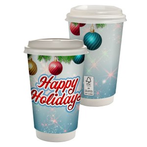 16 oz. Holiday Full Color Paper Cup with Lid 1 16 oz. Holiday Full Color Paper Cup with Lid 1