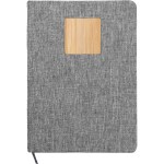 Heathered Recycled Notebook with Bamboo Accent - gray Heathered Recycled Notebook with Bamboo Accent - gray