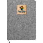 Heathered Recycled Notebook with Bamboo Accent - gray Heathered Recycled Notebook with Bamboo Accent - gray