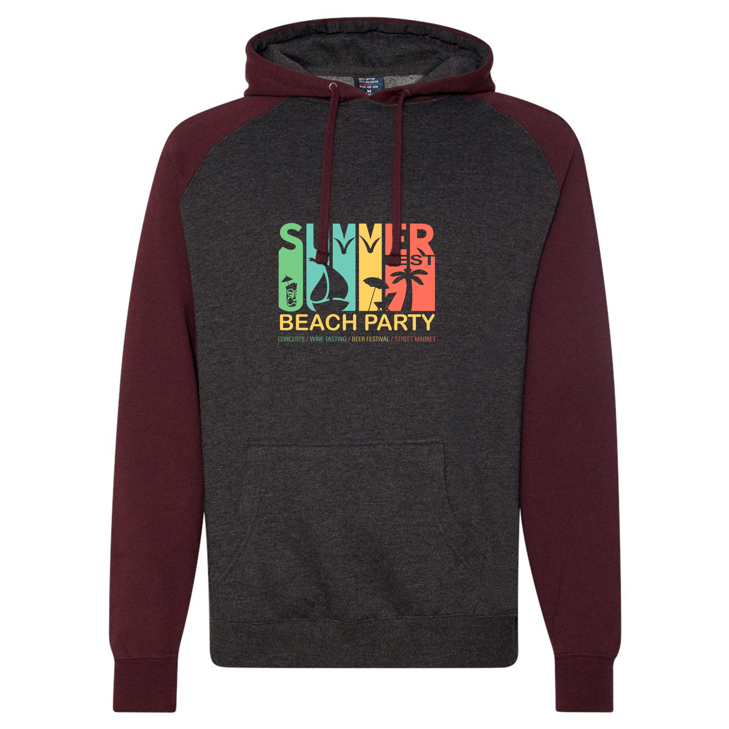 Independent Trading Co. Raglan Hooded Pullover Sweatshirt 1