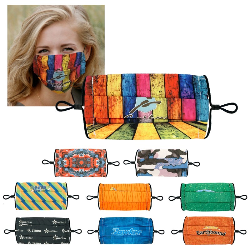 Single Pleat Full Color Fabric Face Mask 1 Single Pleat Full Color Fabric Face Mask 1