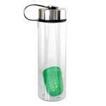 Metal Lanyard Lid 24 oz Recycled Bottle with Floating Infuser - green Metal Lanyard Lid 24 oz Recycled Bottle with Floating Infuser - green