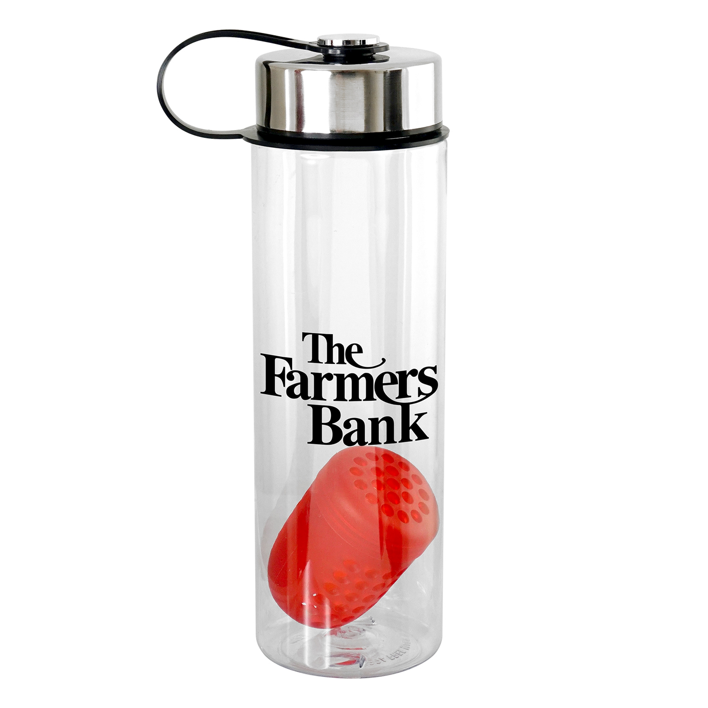 Metal Lanyard Lid 24 oz Recycled Bottle with Floating Infuser 1