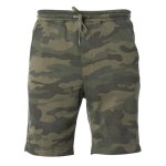 Independent Trading Co.® Mens Midweight Fleece Shorts - Forest Camo Green Independent Trading Co.® Mens Midweight Fleece Shorts - Forest Camo Green